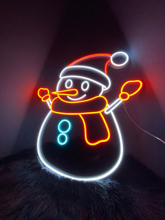 Snowman 21 x 24 Inch Sign Neon, Festival LED Neon Light Wall Decor Art Neon Sign Light for Home Decoration,Bedroom, Lounge, Office, Wedding, Christmas, Valentine’s Day