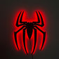 Spider Emblem Neon Wall Light – Red Shadow Glow Game room