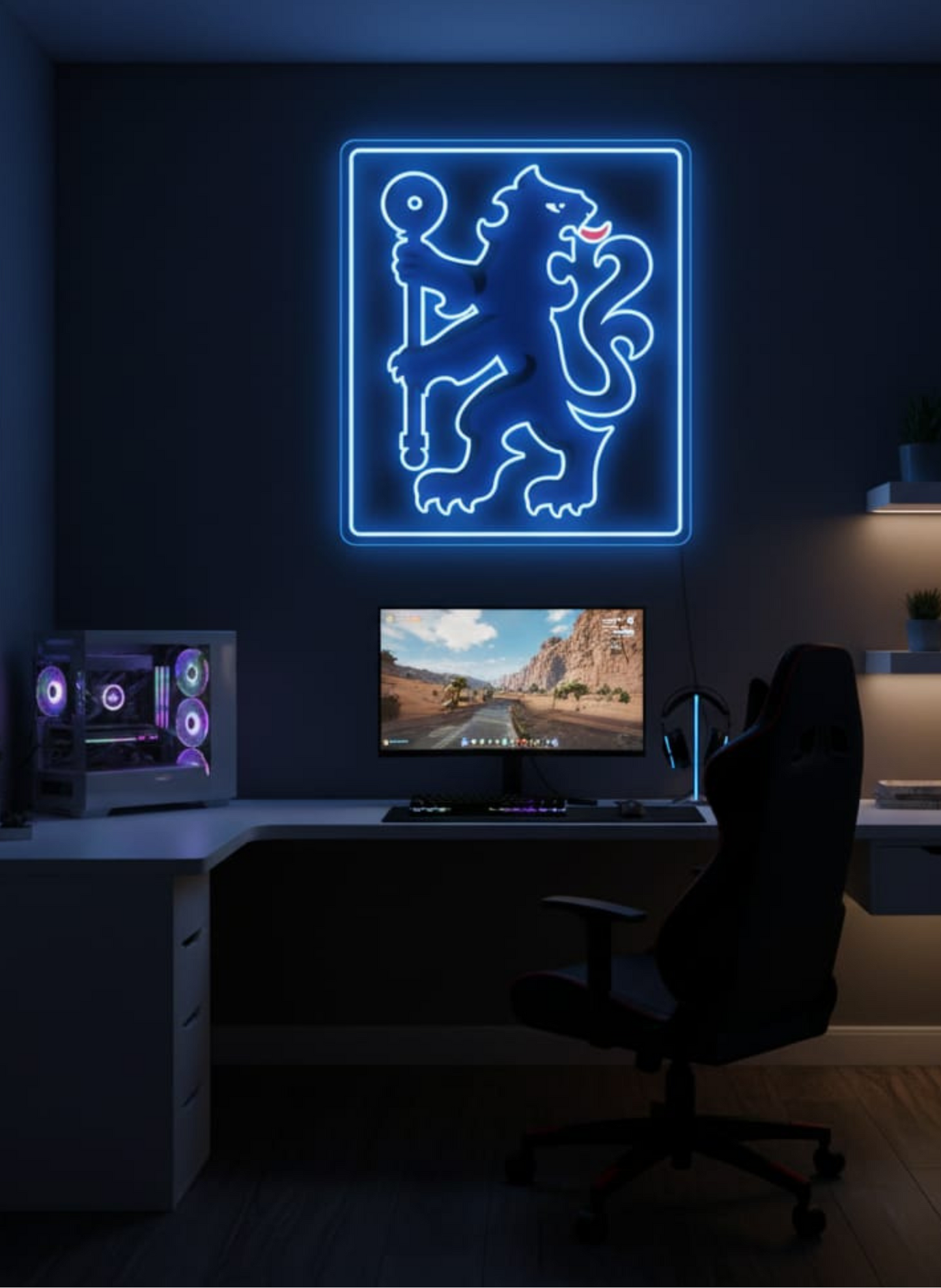Football Logo Neon Chelsea UV print neon sign (14*18 inches)