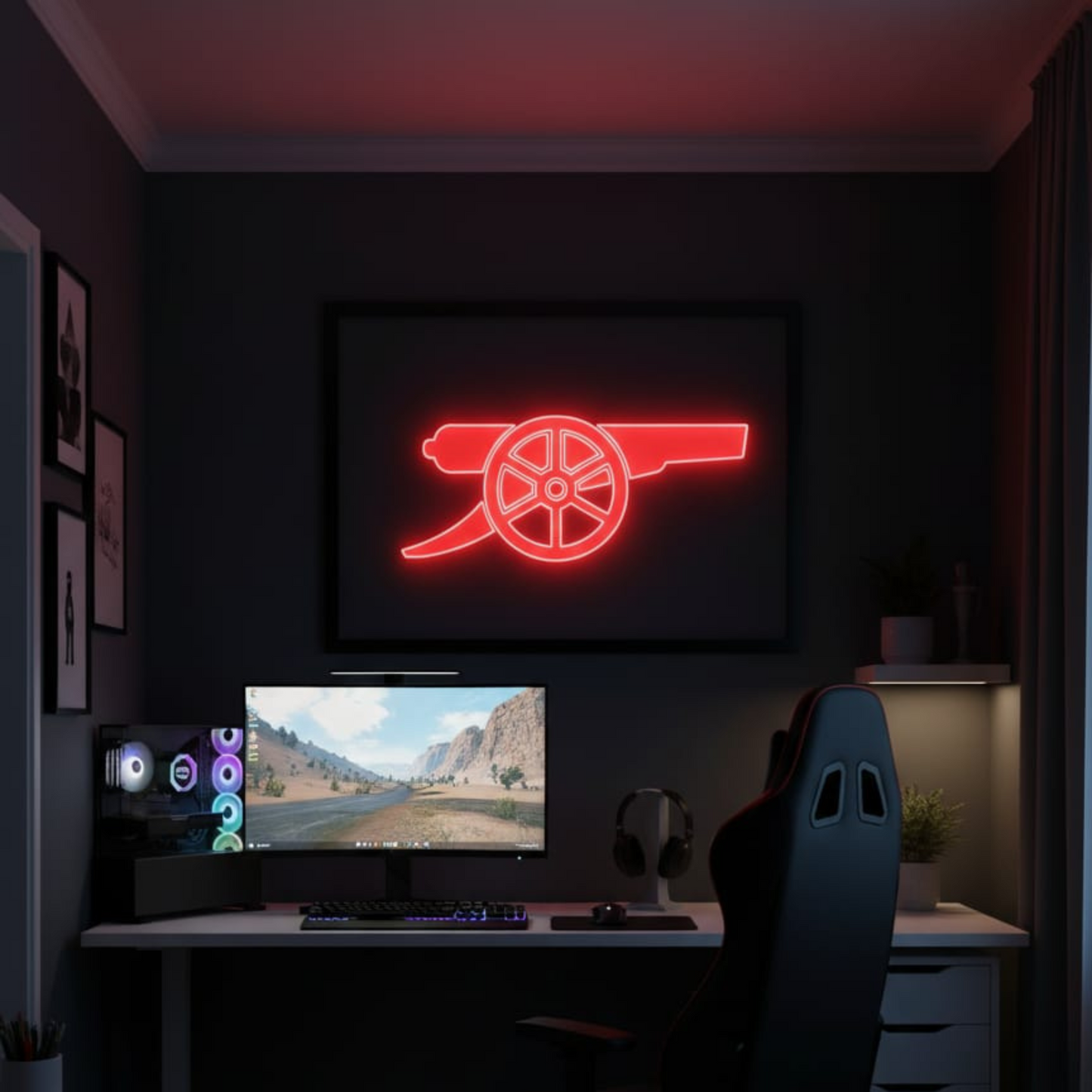 Football Logo Neon Arsenal UV print neon sign (16*18 inches)