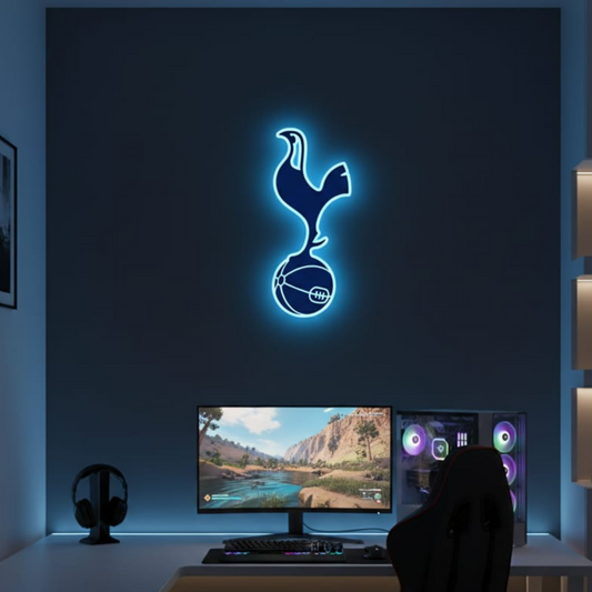 Football Logo Neon Spurs UV print neon sign (14*18 inches)