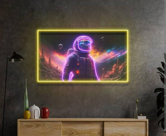 🌕 Lunar Explorer Astronaut Neon Sign rectangular (12*18 inches)