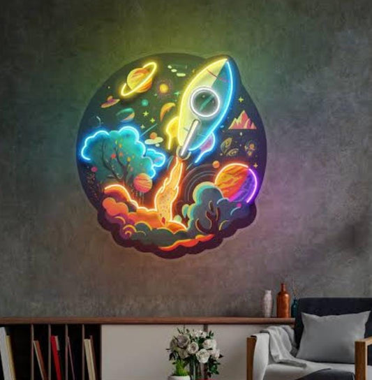 🌕 Lunar Explorer Astronaut Neon Sign (22x18 inches)