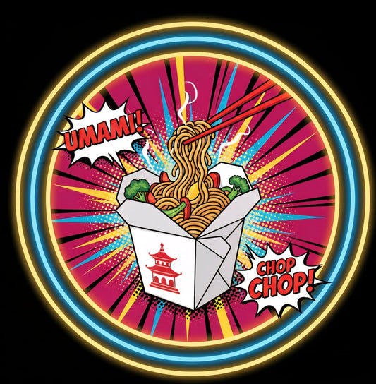 Noodles/Ramen UV Print Neon Sign (18x18 inches) 🍜✨