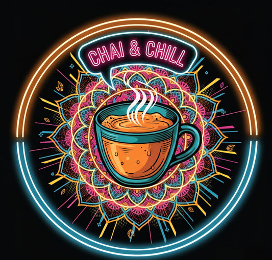 Chai & Chill UV print Neon Sign 18x18 inches