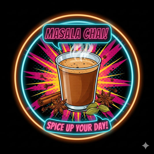Masala Chai UV print Neon Sign (18x18 inches)
