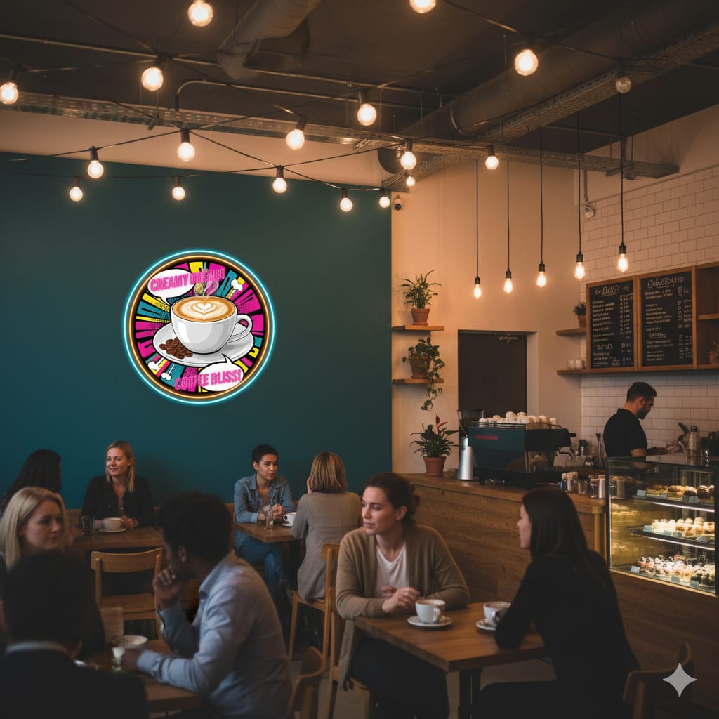 Coffee UV print Neon Sign