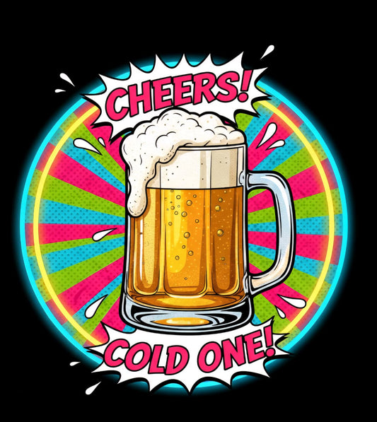 Beer UV print neon sign 18x18 inches