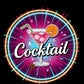 Cocktail UV print neon signs 18x18 inches