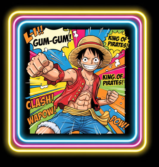 Luffy one piece Pop art neon sign