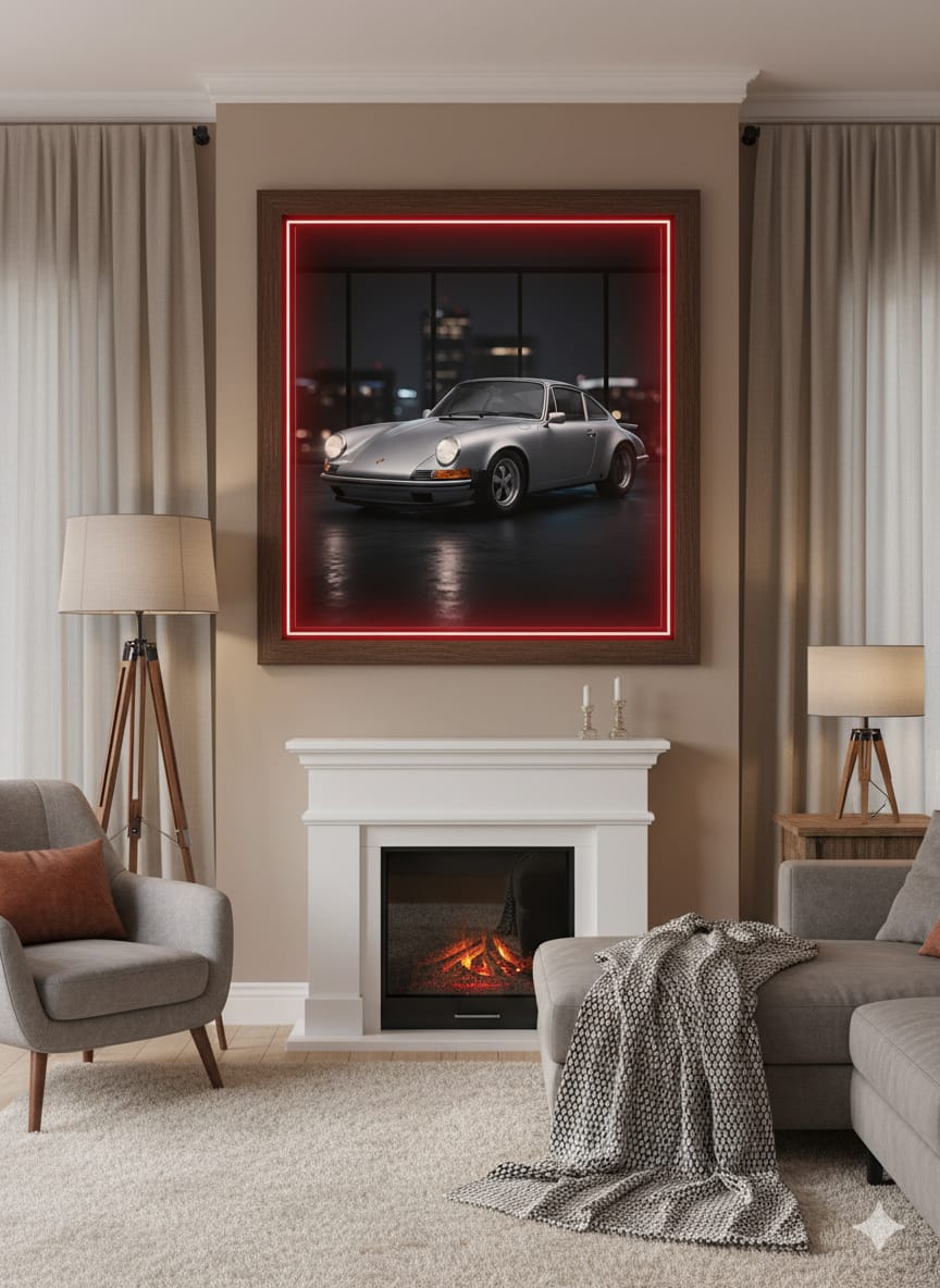 Porsche Neon Poster Sign
