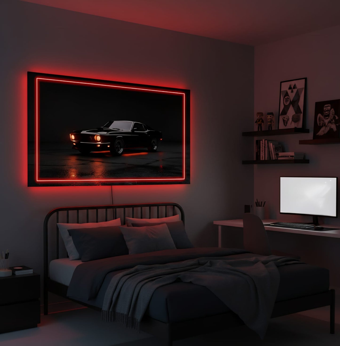 Classic Mustang UV print Neon Sign