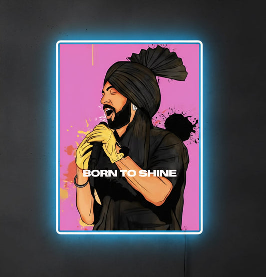 Born to Shine – Diljit Neon Sign.