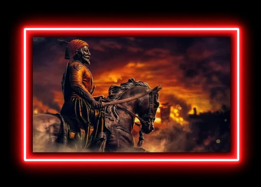 Chhatrapati Shivaji Maharaj LED Neon Wall Art | UV Printed Acrylic Frame