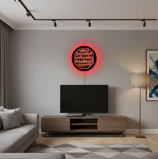 Chhatrapati Shivaji Maharaj Rajmudra Neon Sign | Maratha Seal LED Wall Art