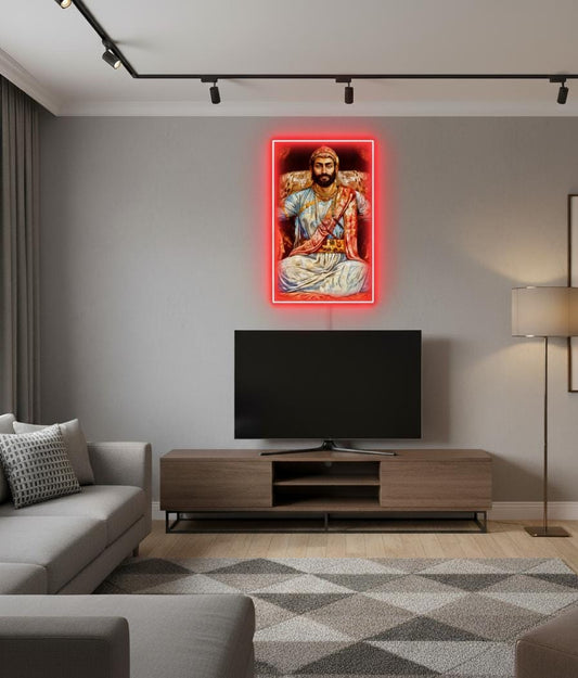 Royal Glow: Chhatrapati Shivaji Maharaj Neon Wall Art