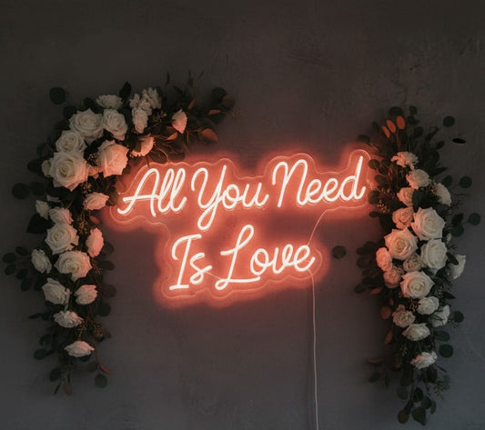 “All You Need Is Love” LED Neon Sign – Wedding & Romantic Wall Decor