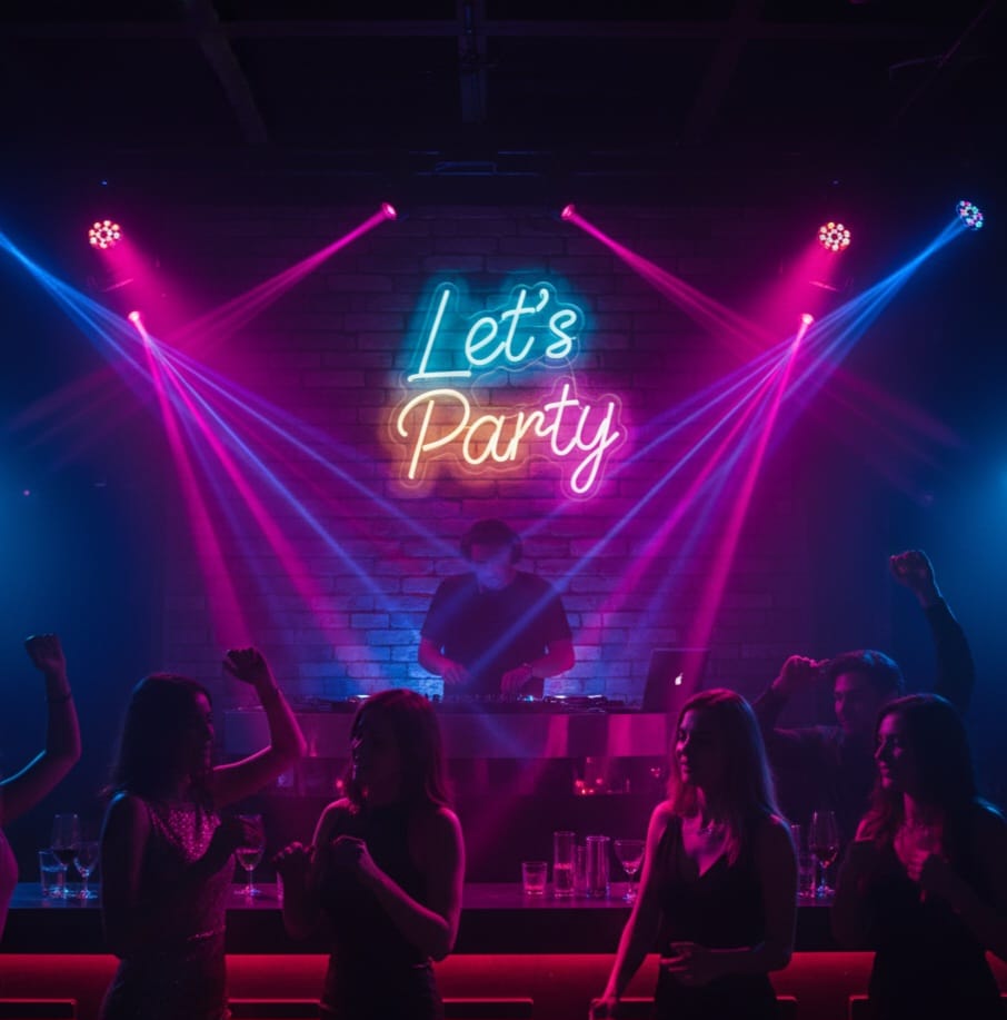 “Let’s Party” LED Neon Sign – Perfect for Events, Birthdays & Party Decor