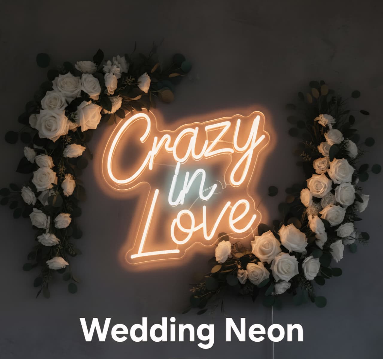“Crazy in Love” LED Neon Sign – Romantic Décor for Weddings & Couple Spaces