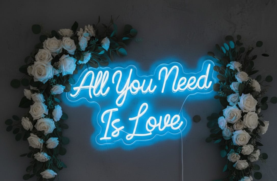 “All You Need Is Love” LED Neon Sign – Wedding & Romantic Wall Decor