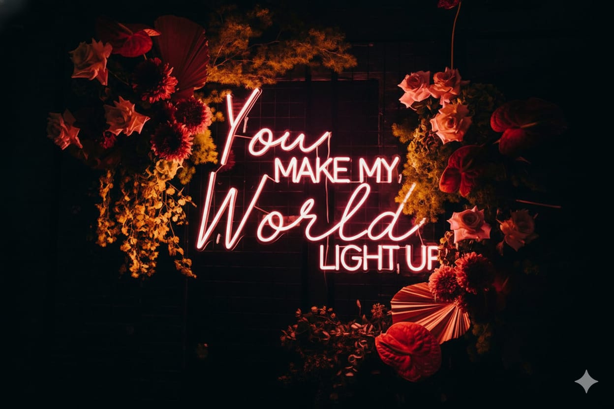 🌹 You Make My World Light Up Neon Sign