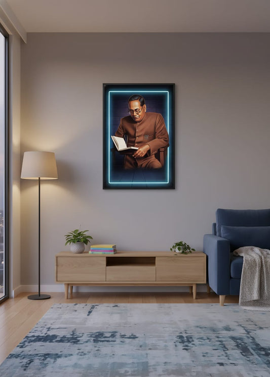 🧠 The Architect: Dr. B.R. Ambedkar Illuminated Art Print