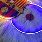 FCB Neon LED Wall Clock – Football Fan Glow Decor (14*24 inch)