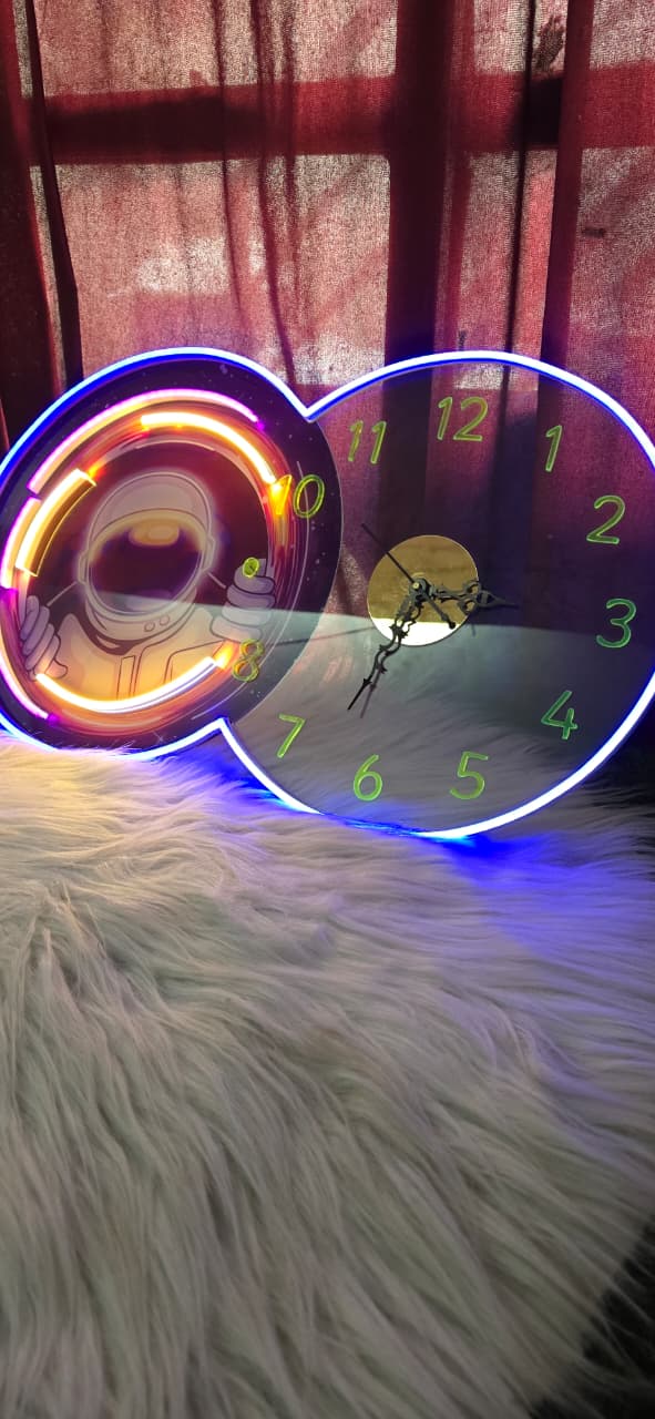 Astronaut Neon LED Wall Clock – Cosmic Glow Space Art Timepiece (14*24 inch)