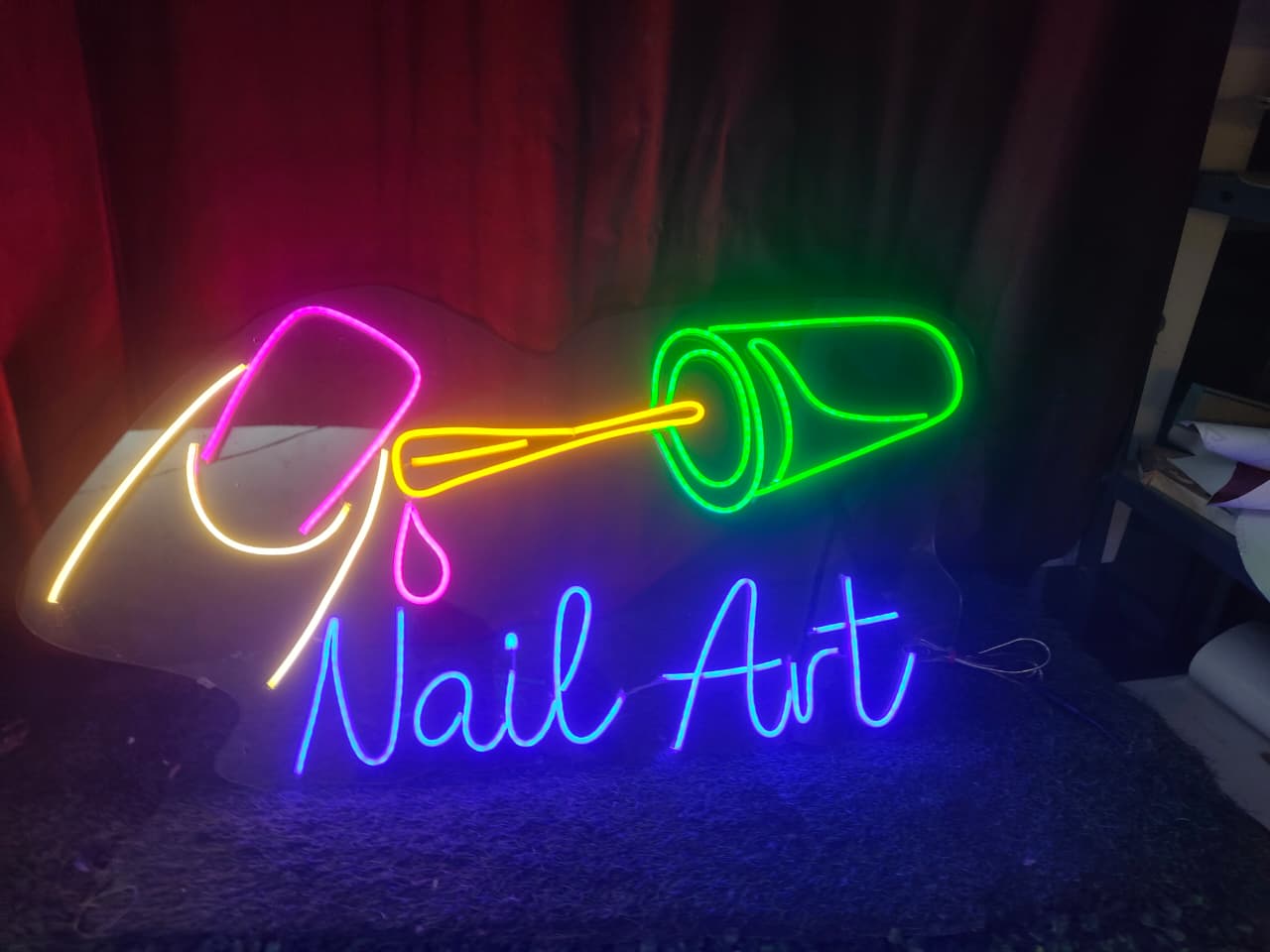 Nail Art Neon Light – Colorful Salon Wall Decor LED Sign (36*16 inch) | Neon Signs India — Image 2