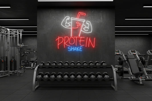 Protein Shake Neon Sign – Gym Fitness LED Wall Light