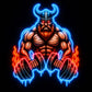 Viking Warrior Gym LED Neon Sign | Nordic Strength Dumbbell Wall Art | Fitness Room Neon Light