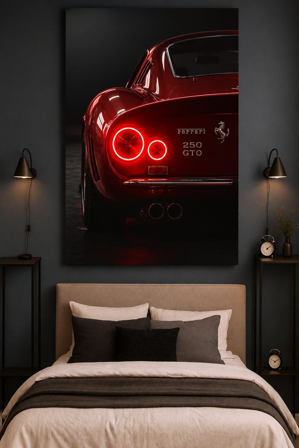 Ferrari 250 GTO Classic Car Wall Art – Iconic Red Vintage Sports Car Poster Neonsignsindia