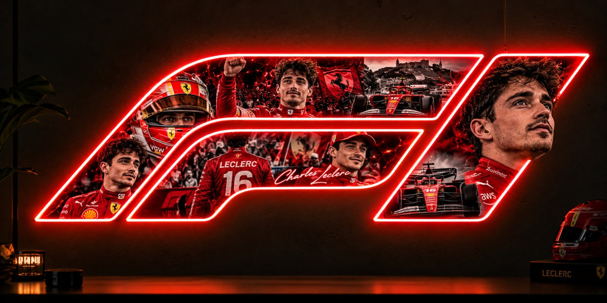 Ferrari F1 Neon Wall Sign – Red LED Racing Wall Art Neonsignsindia