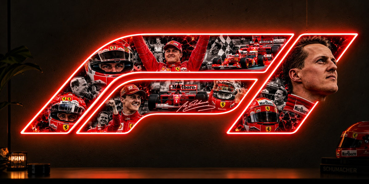 Ferrari F1 Neon Wall Sign – Red LED Racing Wall Art Neonsignsindia