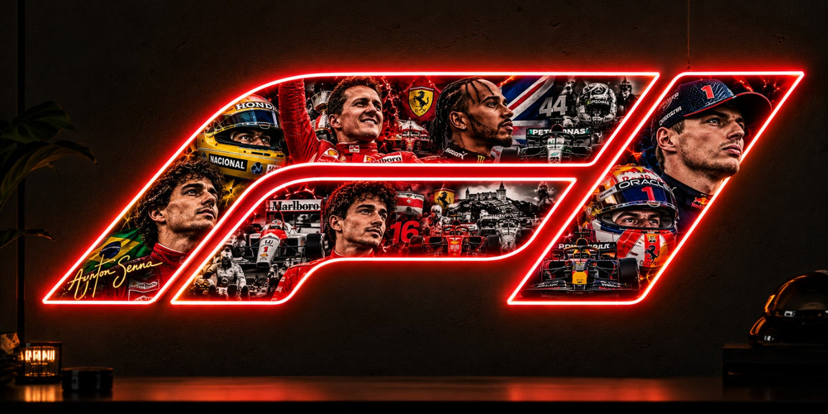 Ferrari F1 Neon Wall Sign – Red LED Racing Wall Art Neonsignsindia