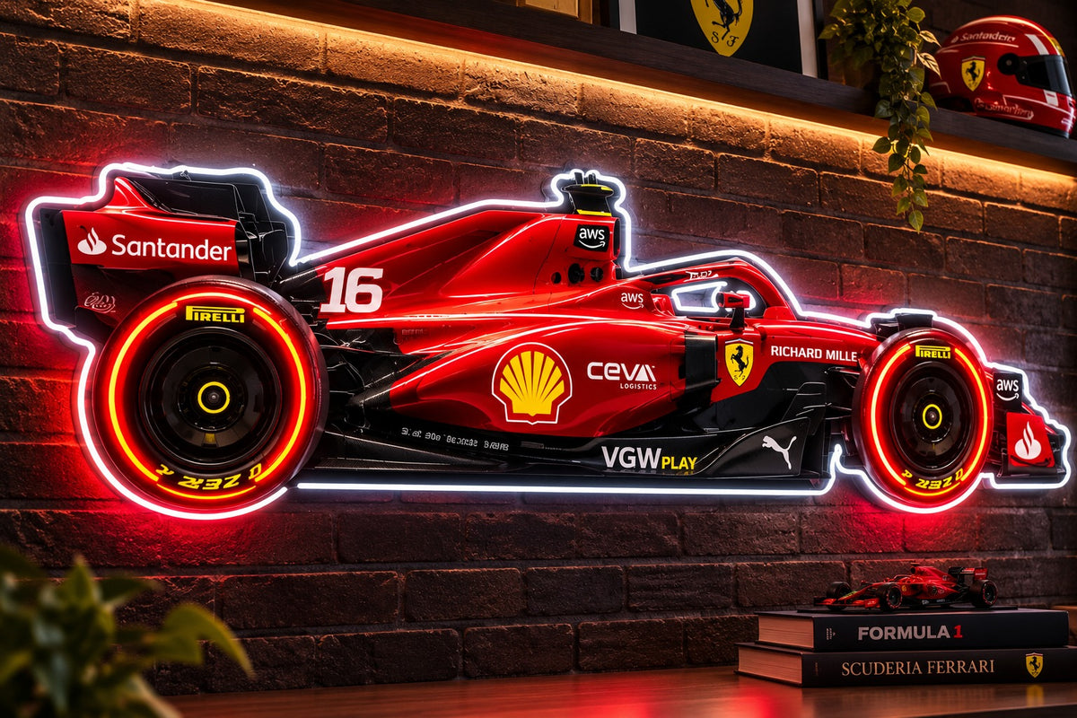 F1 Racing Car Neon Wall Sign – Red Formula 1 LED Wall Art Neonsignsindia