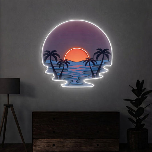 Neon Sunset Paradise Wall Light – Tropical LED Neon Sign