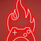 Flaming Controller – Red Gaming Neon Wall Sign Game Room