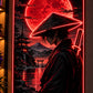 Red Moon Samurai LED Neon Wall Art – Japanese Anime Wall Decor Neonsignsindia