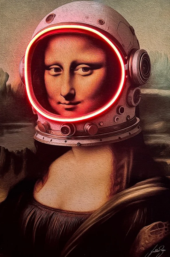 Modern Mona Lisa Pop Art Canvas with Neon-Effect Glow | Limited Edition