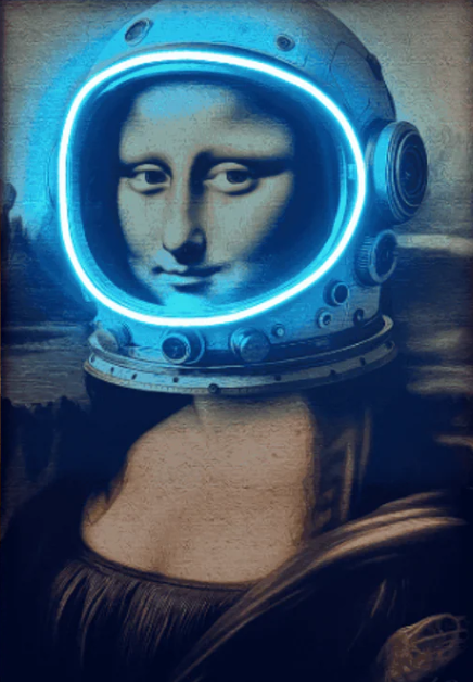 Modern Mona Lisa Pop Art Canvas with Neon-Effect Glow | Limited Edition