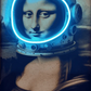 Modern Mona Lisa Pop Art Canvas with Neon-Effect Glow | Limited Edition