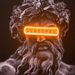 "Censored" Greek God Statue Print with Orange Neon