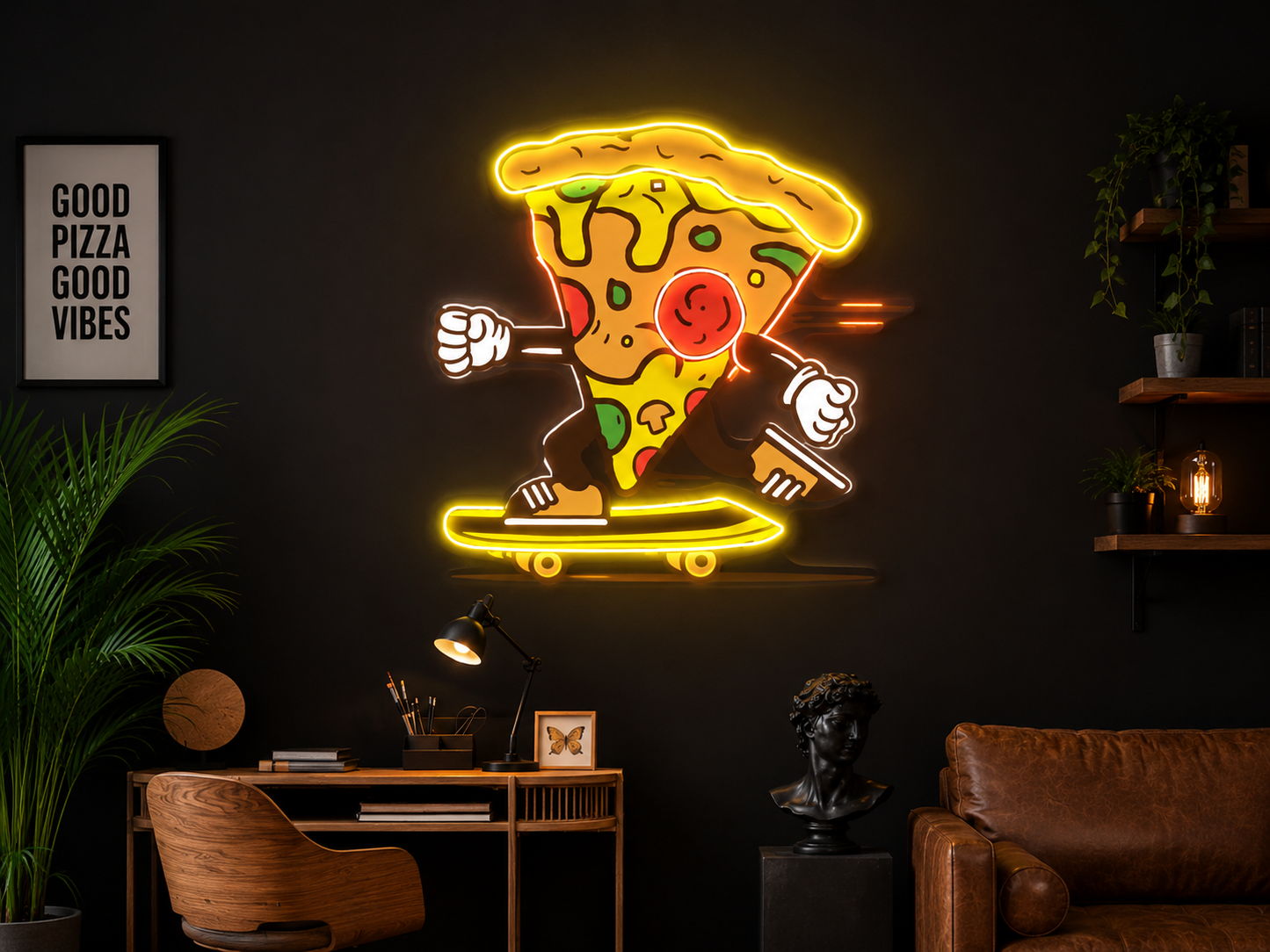 Skater Pizza Neon Sign