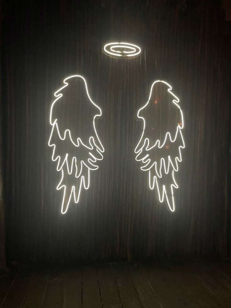 Angel Wings Neon Wall Art with Halo – LED Photo Wall Décor | Neon Signs India — Image 6