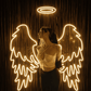 Angel Wings Neon Wall Art with Halo – LED Photo Wall Décor | Neon Signs India — Image 1