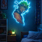 Anime Ninja Hero Neon Wall Art – Electric Blue Glow Game room Neonsignsindia