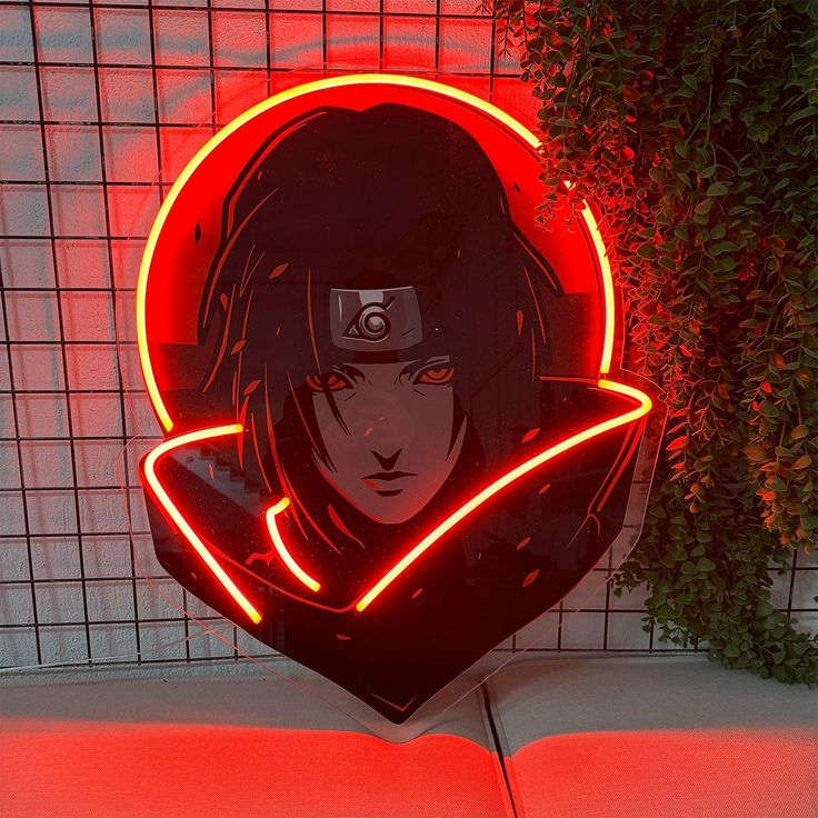 Anime Warrior Neon Wall Art – Red Glow Edition Game room Neonsignsindia