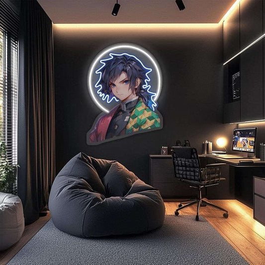 Anime Warrior Neon Wall Light – LED Plexiglass Neon Art for Bedroom & Game Room | Neon Signs India — Image 1