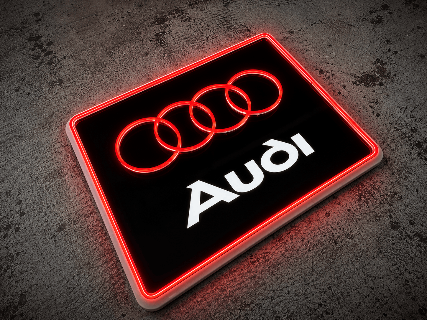 Audi Four Rings UV Print Neon Sign - Neonsignsindia
